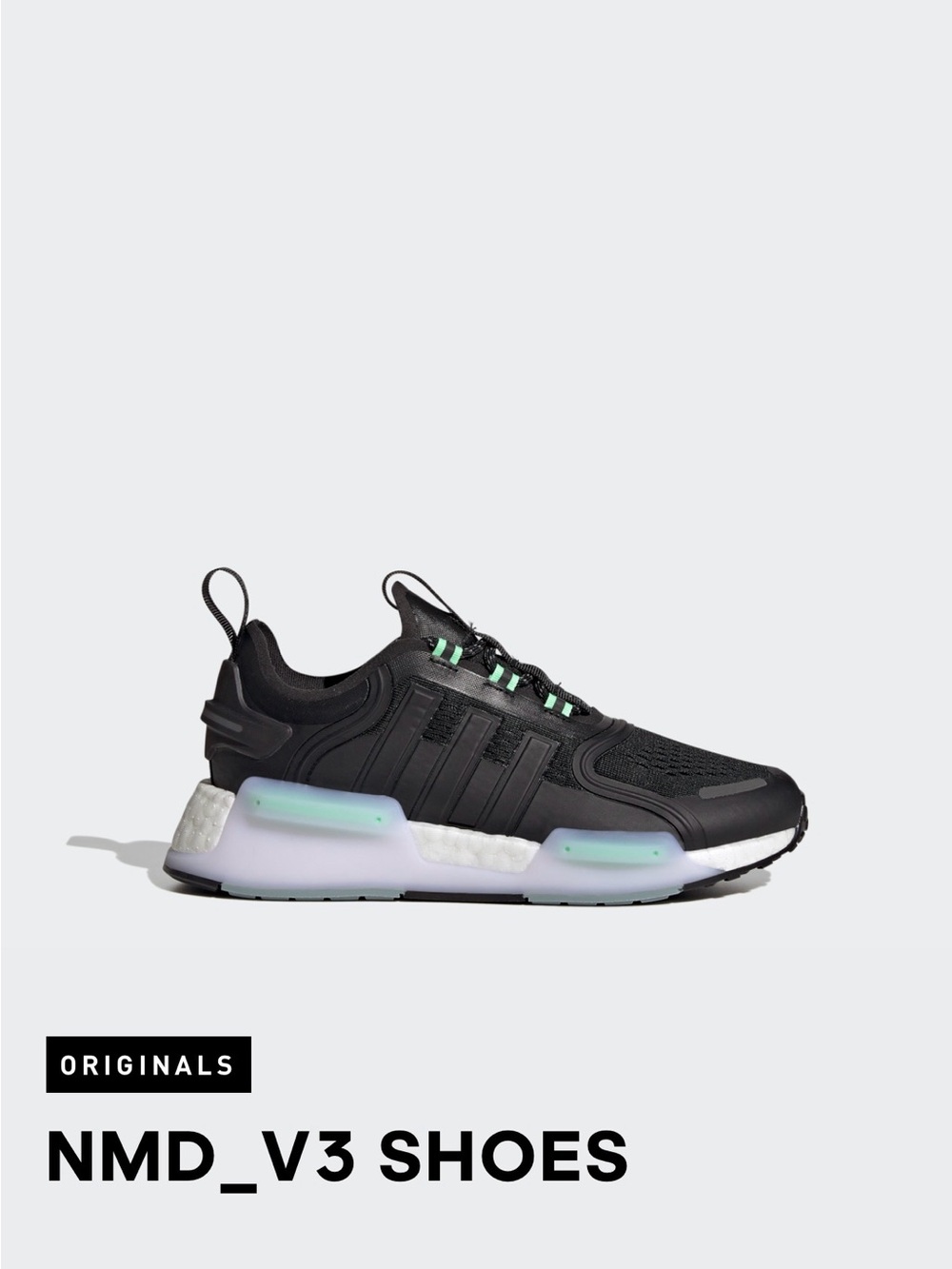 adidas Kids Black Sneakers with Mint Accents Size 5.5